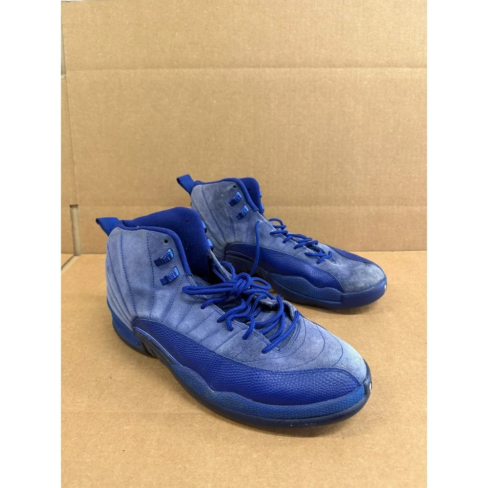 Air Jordan 12 Retro Suede High Top Sneakers Deep Royal 130690-400 Size 11 US